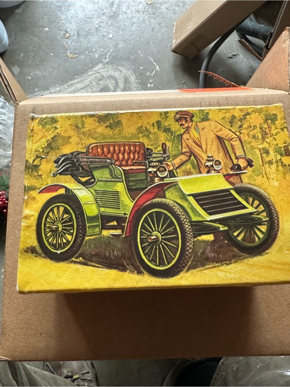 Avon Brown and Yellow Haynes-Apperson 1902 After Shave Box